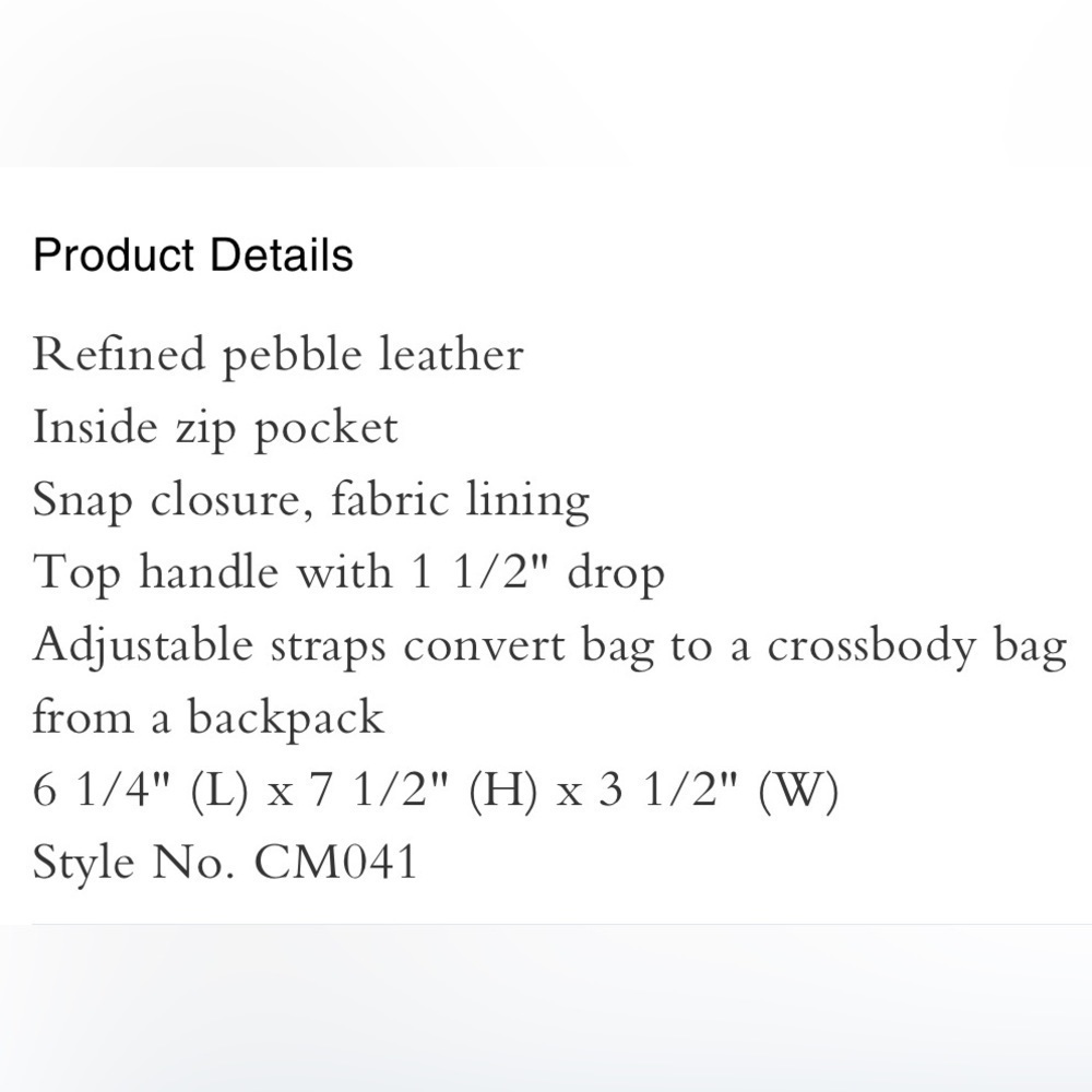 Coach Amelia Convertible Backpack With Rivets BRAND NEW - Picture 8 of 8